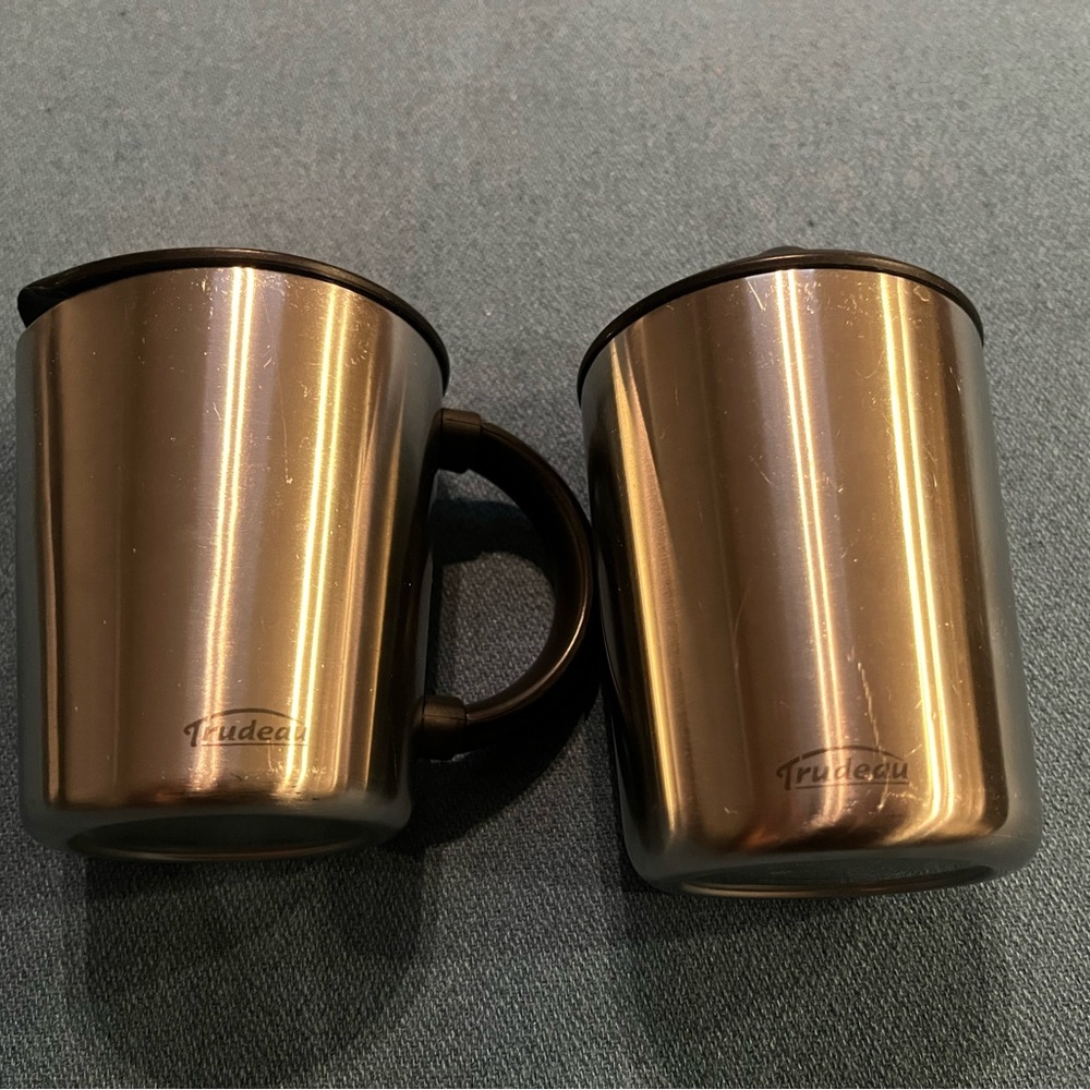 Trudeau Metal Milk and Sugar Dispensers.